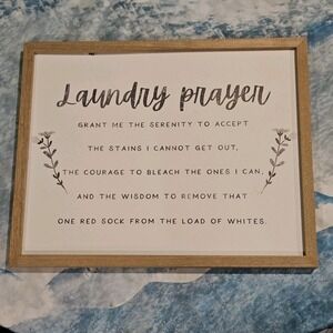 Laundry Prayer Farmhouse Wood Framed Wall Sign Laundry Room Decor